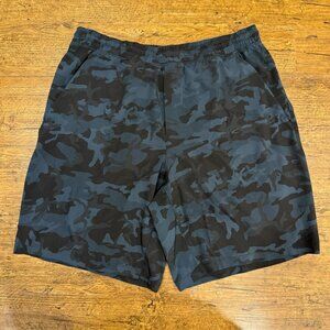 Lululemon Pace Breaker Out Of Mind Lined Blue Camo Performance Shorts 9" Men's L